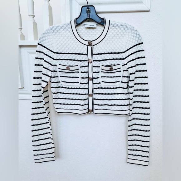 Sandro Set Striped Knit midi skirt and cardigan size 34 - Picture 4 of 10